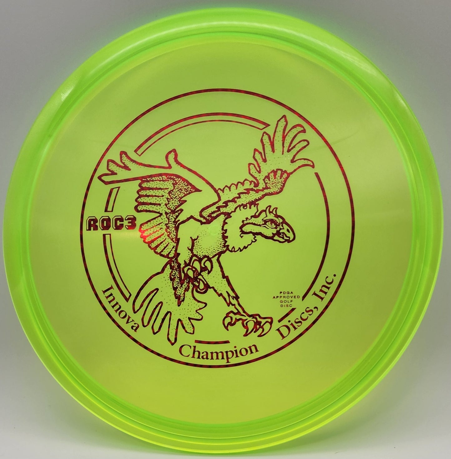 GEM #174 Innova Champion Roc3 First Run Big Bird stamp - Rapid Fire Disc Golf