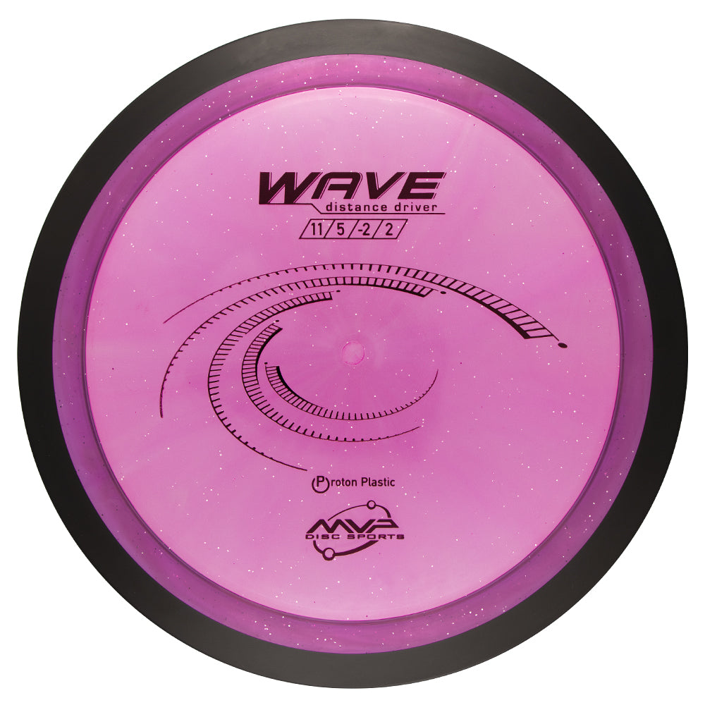 MVP Wave – Proton Plastic - Purple disc golf driver with black rim on a white background