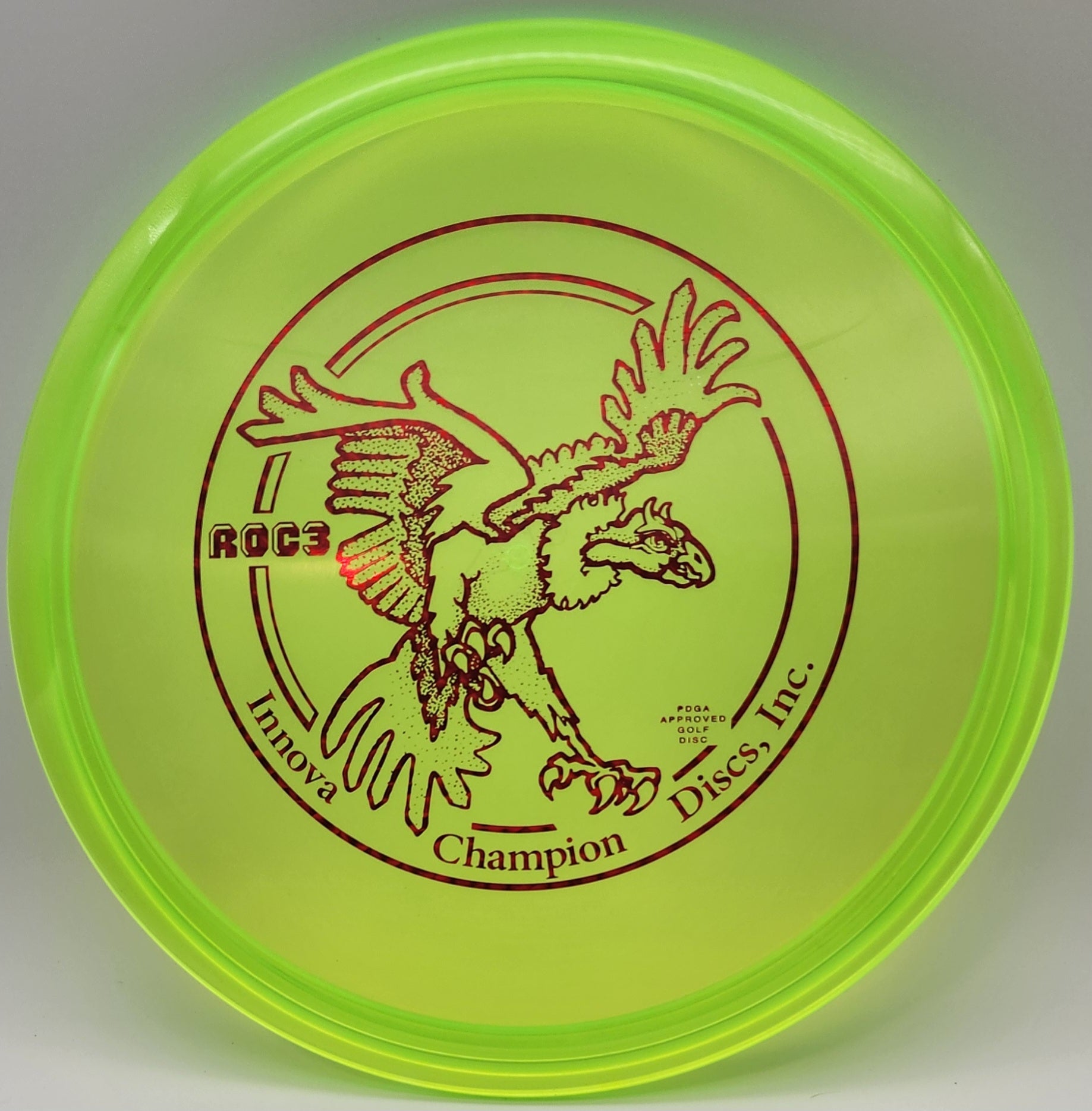 GEM #174 Innova Champion Roc3 First Run Big Bird stamp - Rapid Fire Disc Golf
