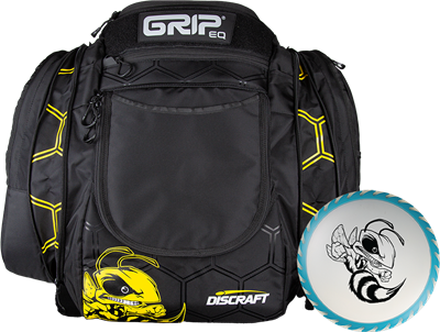 Discraft Bag Grip AX6 Buzzz Disc Golf Bag with 4 Patches