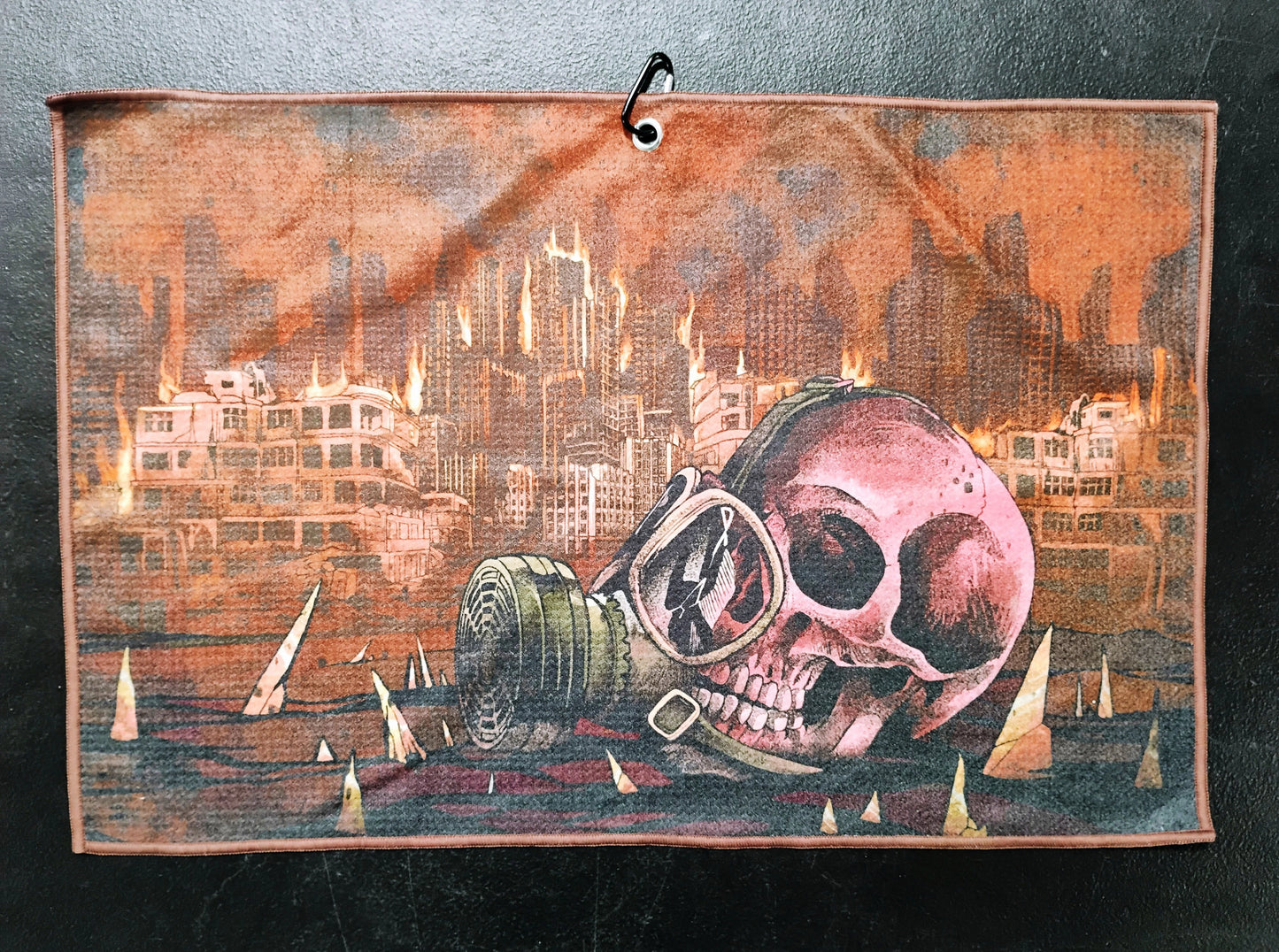 Doomsday Discs Full Color Towel-Flame Skull