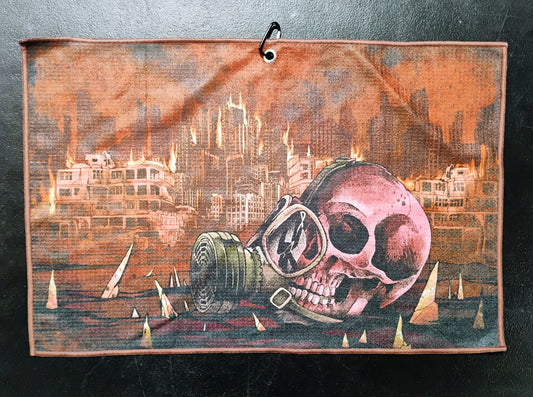 Doomsday Discs Full Color Towel-Flame Skull
