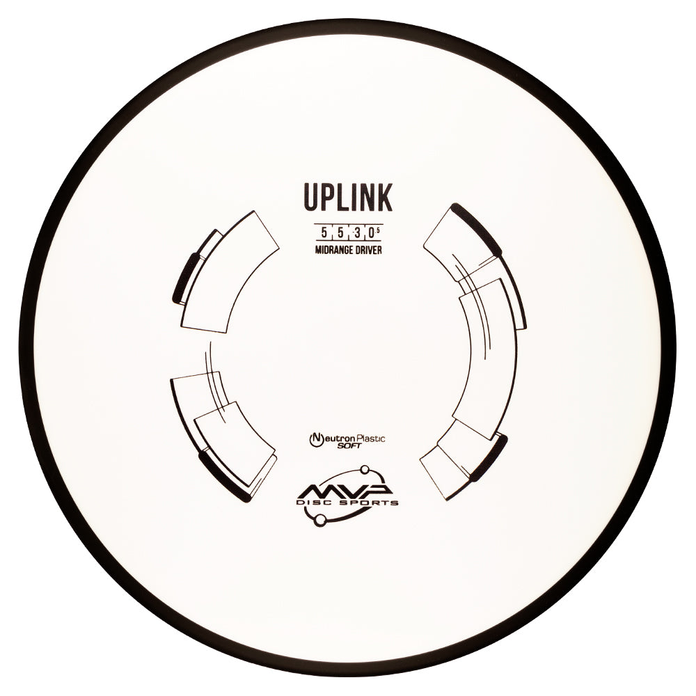 White MVP Uplink midrange driver with branding on a white background