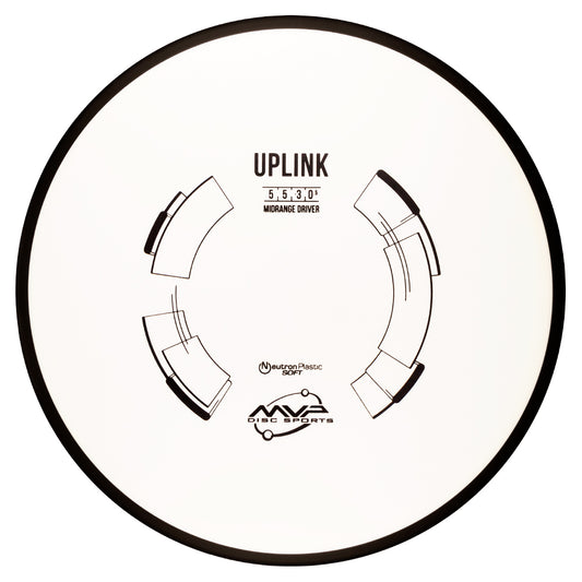 White MVP Uplink midrange driver with branding on a white background