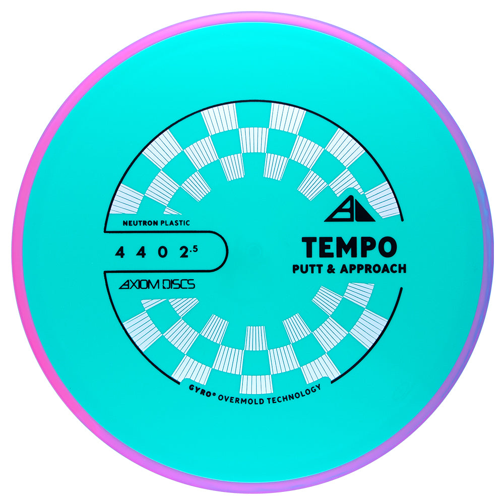 Disc golf disc with 'Tempo Putt & Approach' branding on a white background