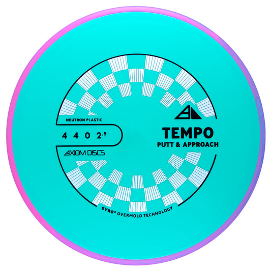 Disc golf disc with 'Tempo Putt & Approach' branding on a white background